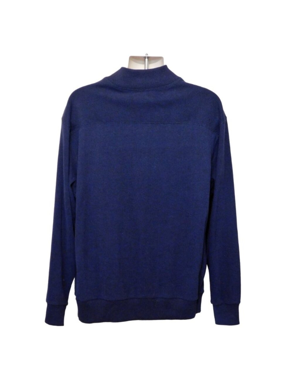 Roundtree & Yorke Pullover XL Navy Blue Half-Zip Collar Cotton Sweater - Picture 5 of 6